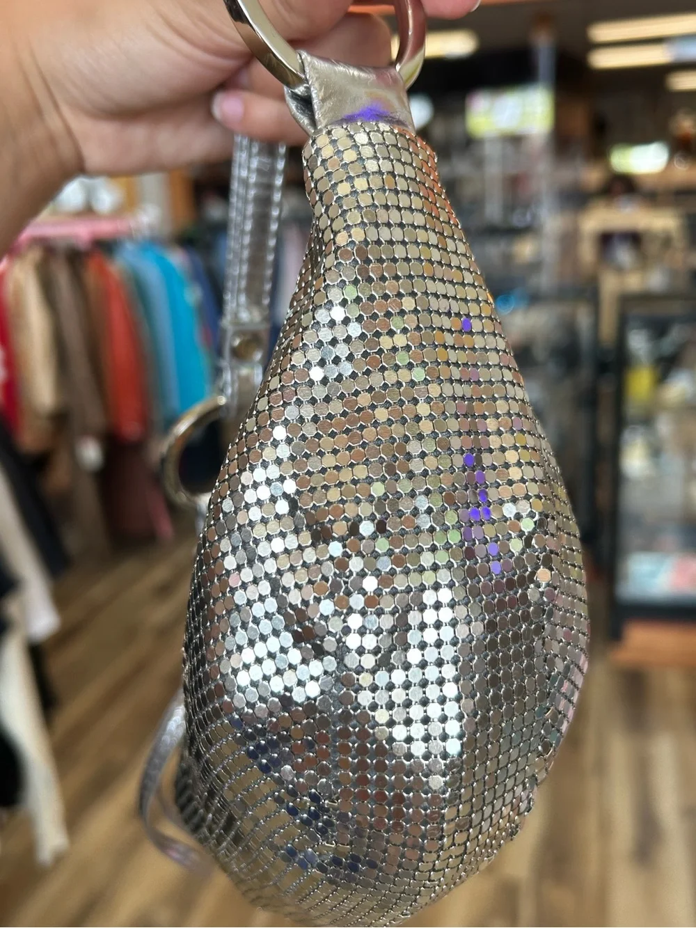 VINTAGE Y2K bebe Metal Mesh Wristlet Bag